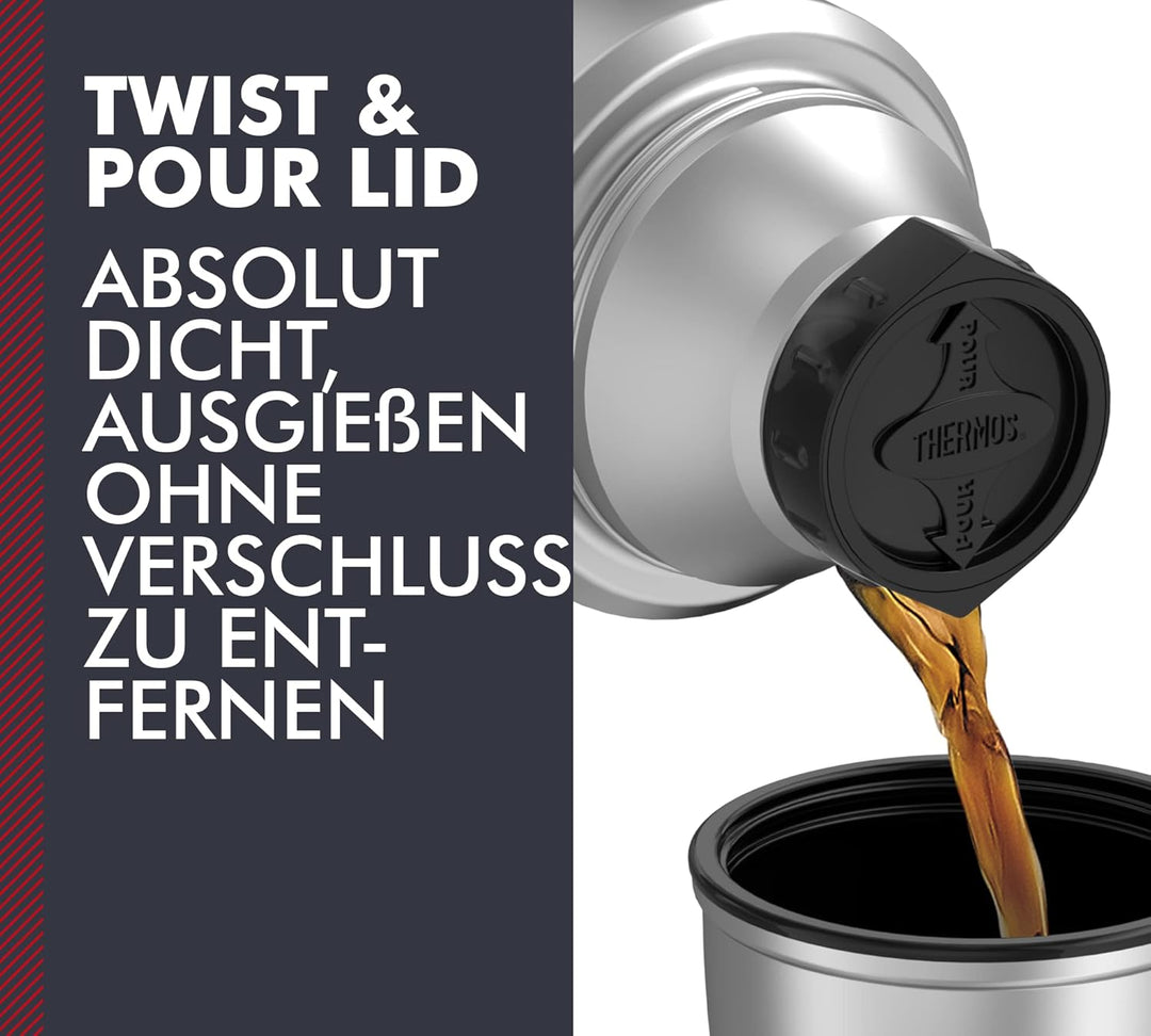 Thermos 4003.205.120 Isolierflasche Stainless King, 1,2 L, Edelstahl mattiert Edelstahl 1,2 l mit Gr