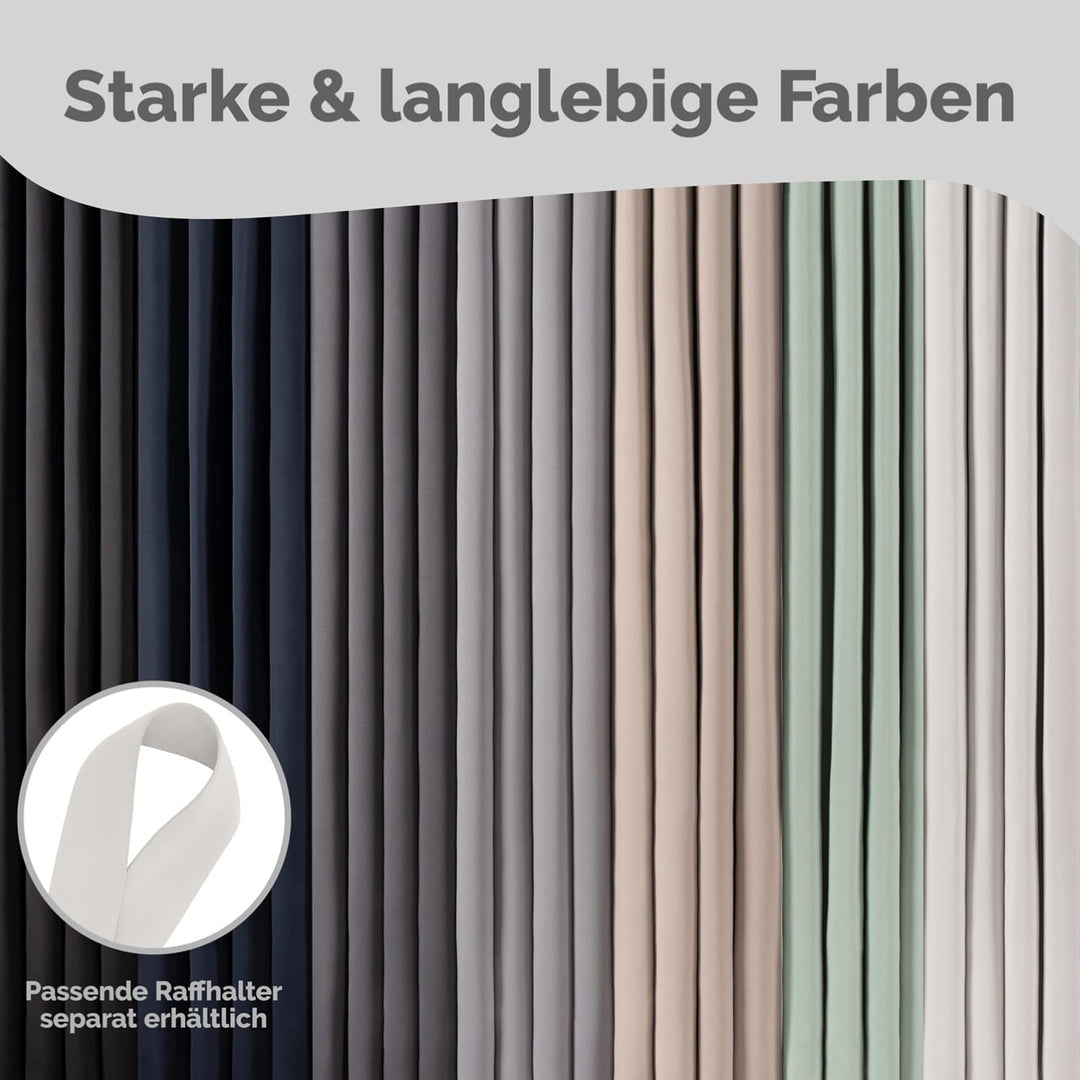 Blumtal 2er-Set Gardinen Verdunklungsvorhänge Blickdicht - Elegante Wärmeisolierende Vorhänge mit Ös