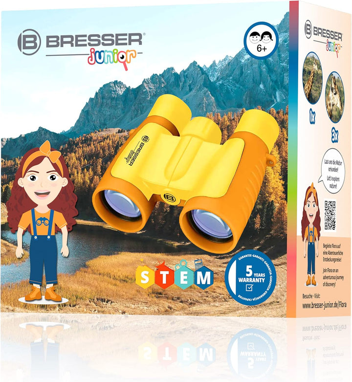 Bresser Junior Kinderfernglas 3x30, gelb gelb Single, gelb Single