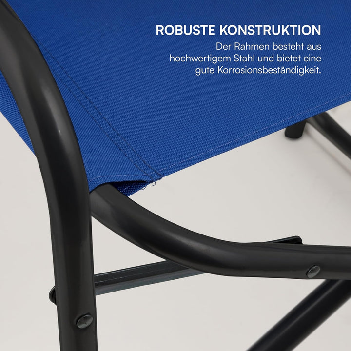 Baroni Home klappbarer Regiestuhl aus Stahlrohr, ergonomischer Klappstuhl mit Rückenlehne, faltbar u