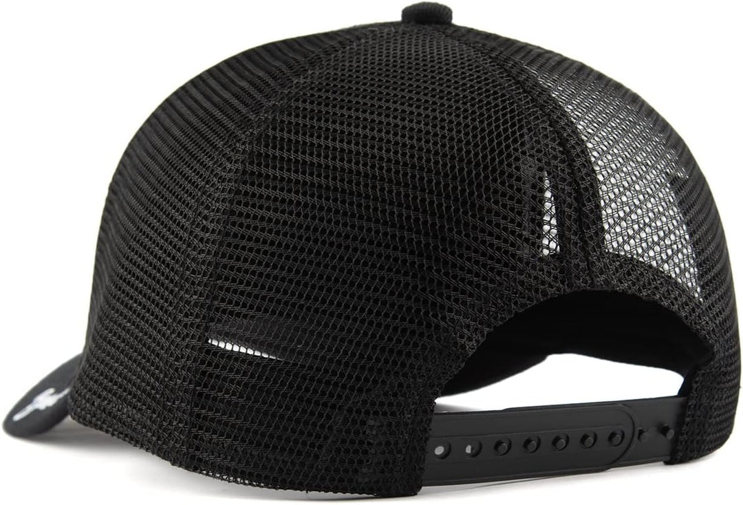 Bexxwell Trucker Cap schwarz mit Kreuz-Stickerei (optimale Passform, Kappe, Black, Truckercap, Cross