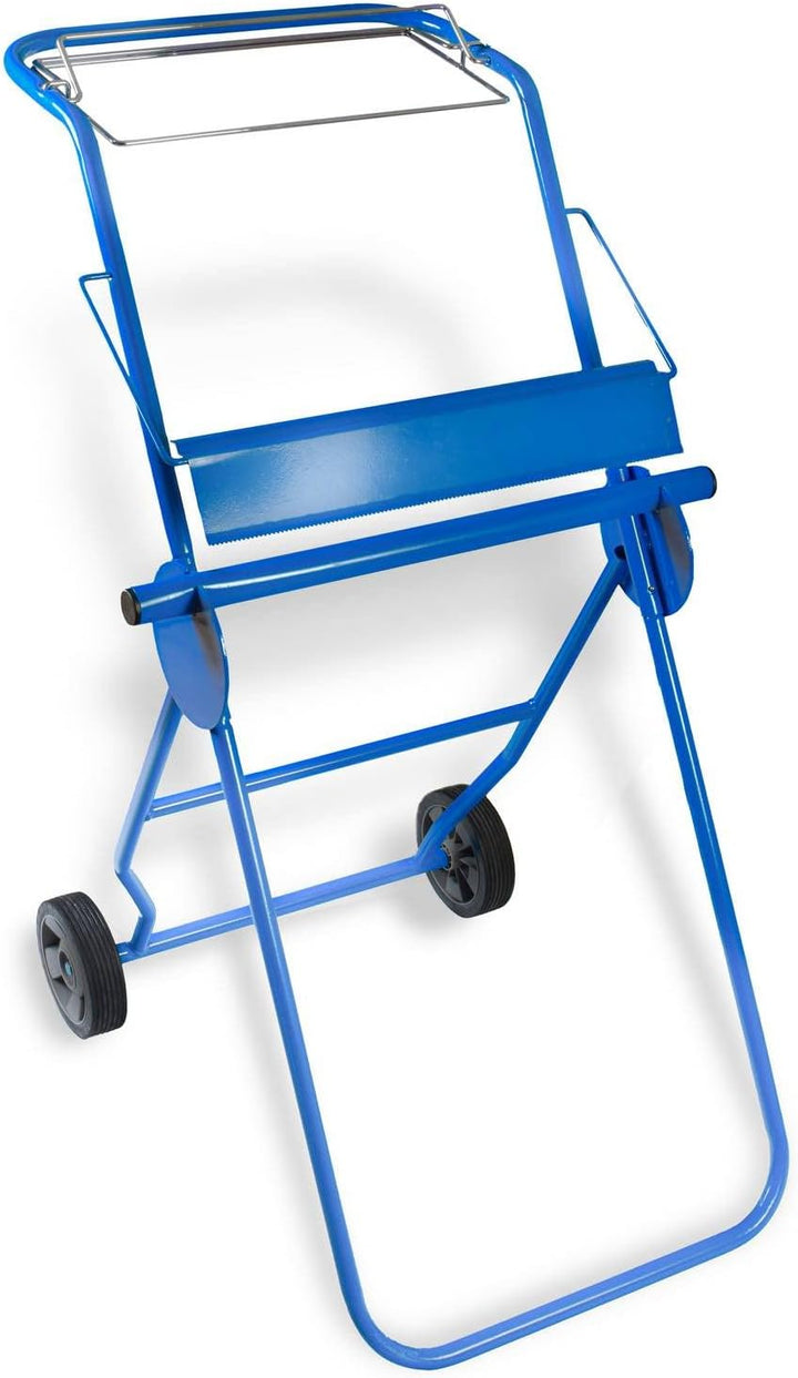 Bodenständer mit Müllsackhalterung für Putztuchrollen | für Industrierolle bis 40 cm Breite | Fahrba