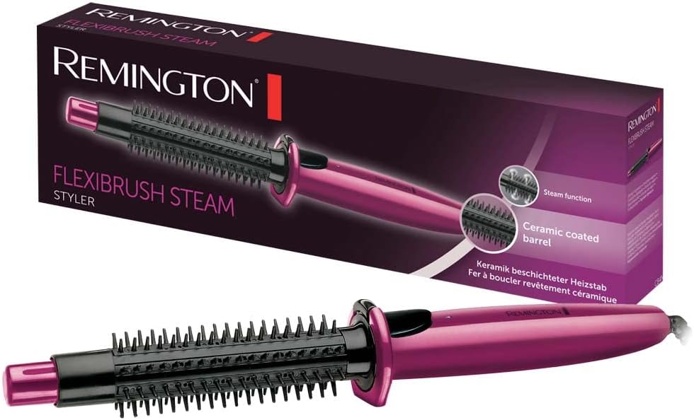 Remington heisse Rundbürste mit Dampf-System CB4N für Wellen, Locken und Volumen, pink/schwarz , 1er