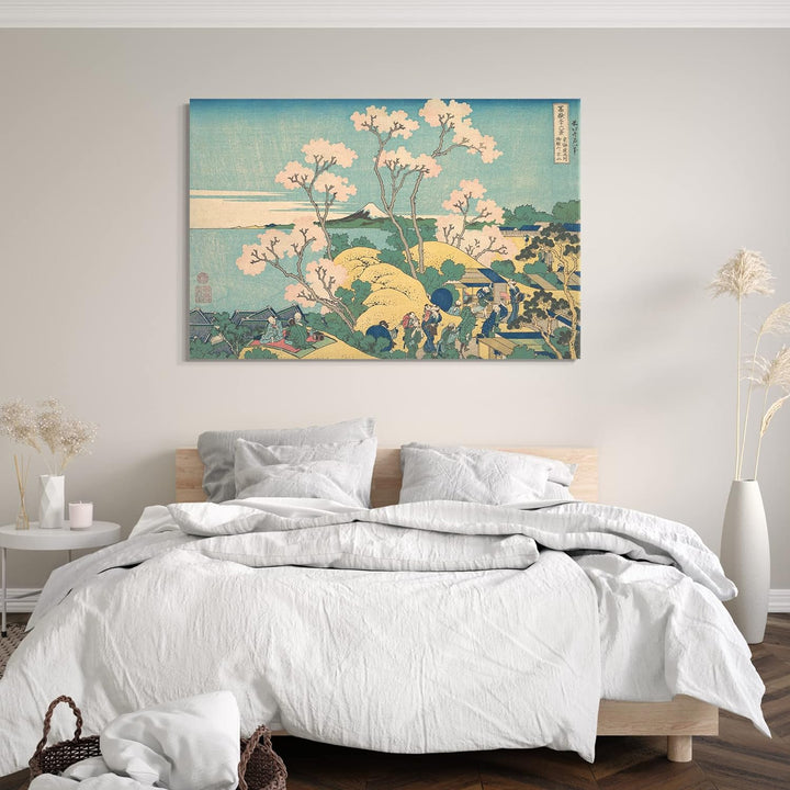 Printed Paintings Leinwand (80x60cm): Katsushika Hokusai - Fuji von Gotenyama am Tōkaidō bei Shin 80
