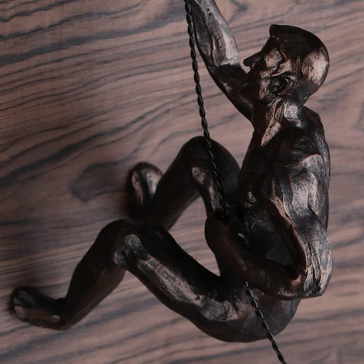 XYQXYQ Kletterer Skulptur, moderne dekorative Wandkunst, männliche Skulptur, kreative Rostklettererk