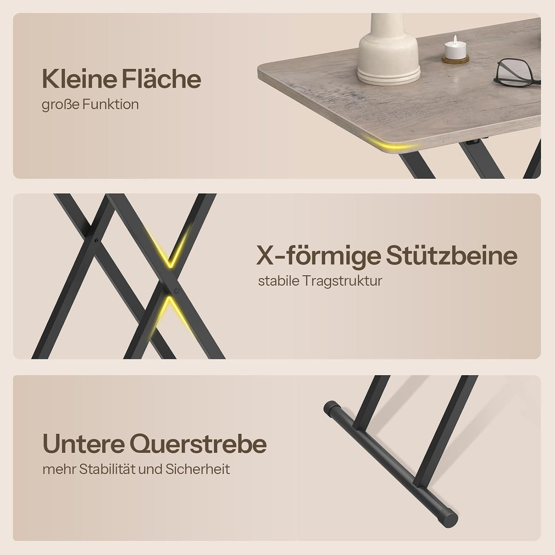 HOOBRO Beistelltisch Klappbar, Kleiner tabletttisch, verstellbare Höhe Klapptische, 60 x 40 x 60 cm,