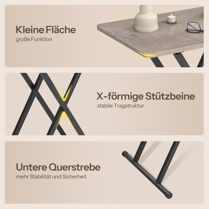 HOOBRO Beistelltisch Klappbar, Kleiner tabletttisch, verstellbare Höhe Klapptische, 60 x 40 x 60 cm,