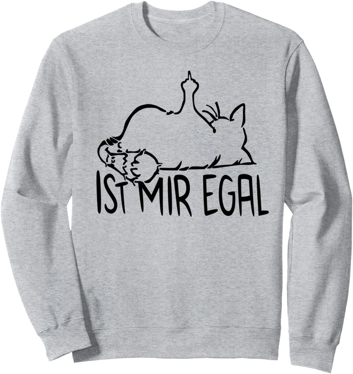 faule Katze Statement Spruch - ist mir egal - Katzen Sweatshirt
