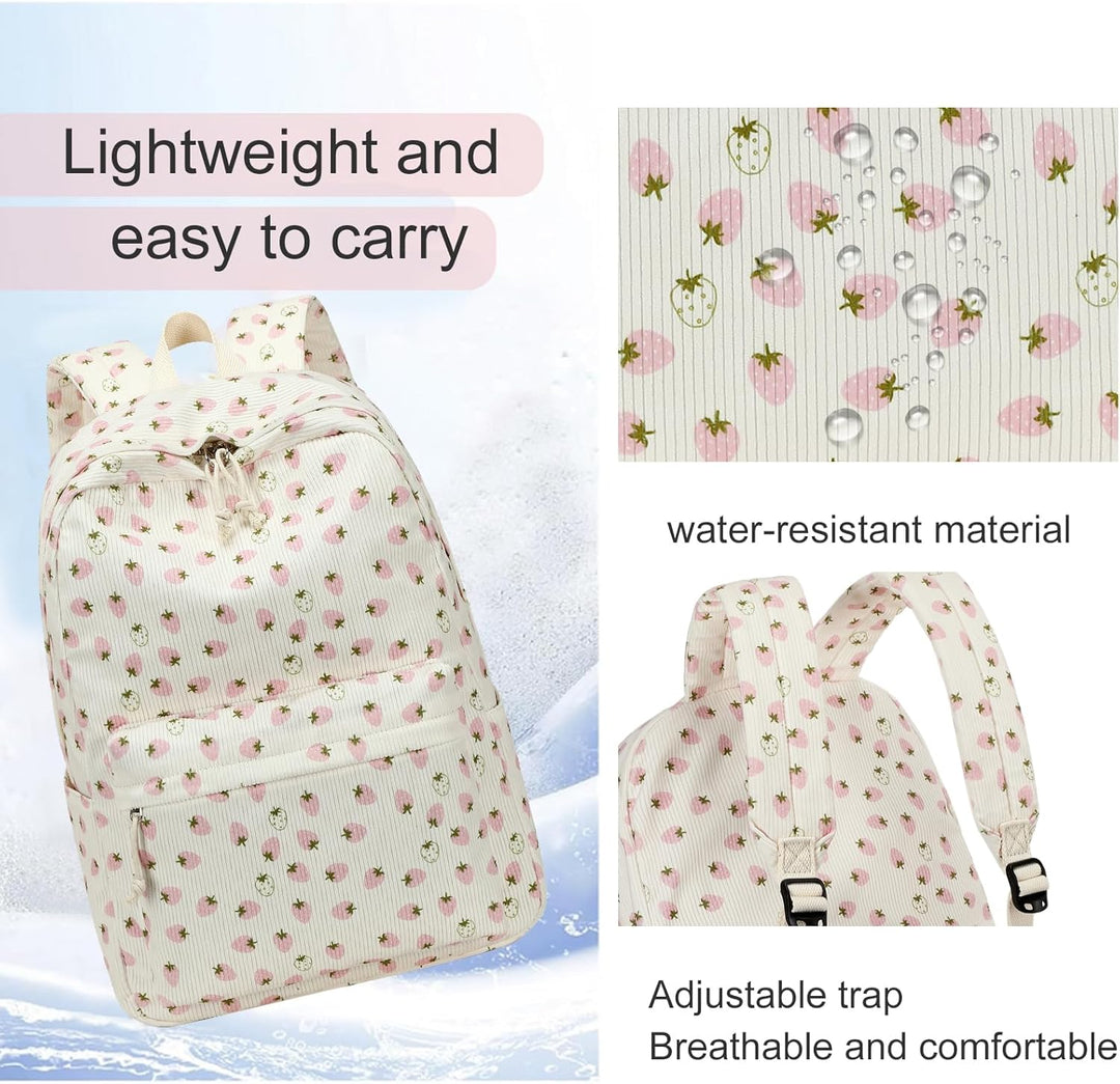 LOIDOU Rucksack für Teenager Mädchen Bookbags Kinderrucksack Kinder Schulrucksack mit Lunchpaket Fed