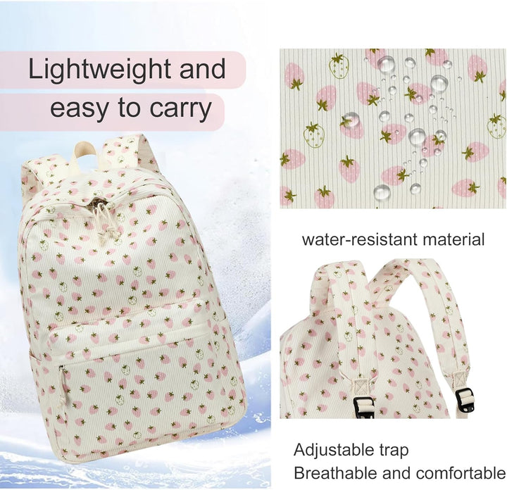 LOIDOU Rucksack für Teenager Mädchen Bookbags Kinderrucksack Kinder Schulrucksack mit Lunchpaket Fed