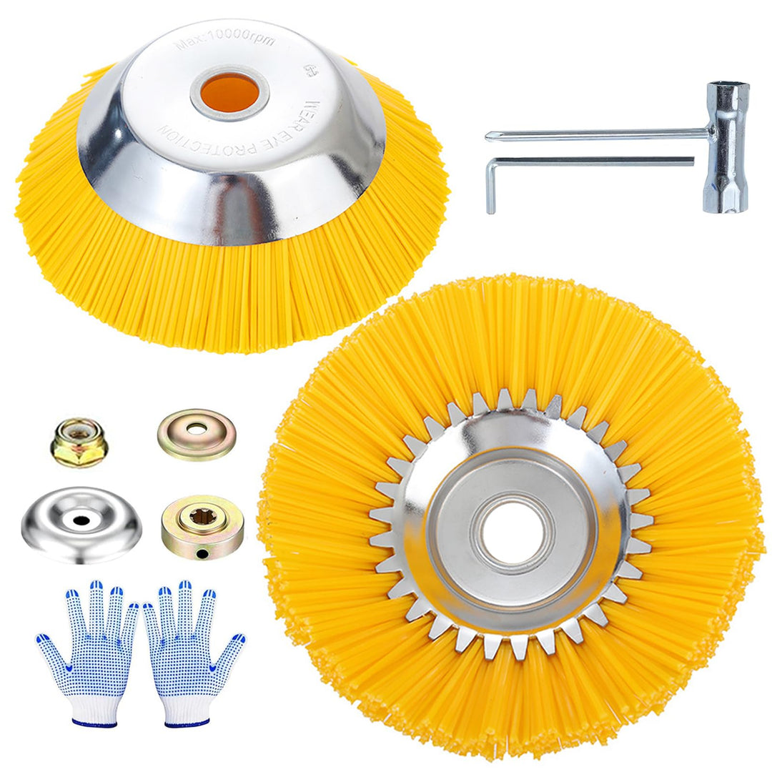 2 PCS Nylon-Unkrautbürste für Motorsense,6 Zoll+8 Zoll 25,4 mm Wildkrautbürste Weed Brush,Hochwertig