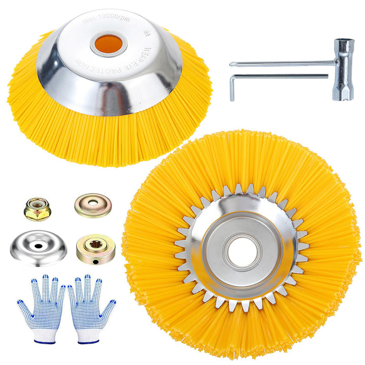 2 PCS Nylon-Unkrautbürste für Motorsense,6 Zoll+8 Zoll 25,4 mm Wildkrautbürste Weed Brush,Hochwertig