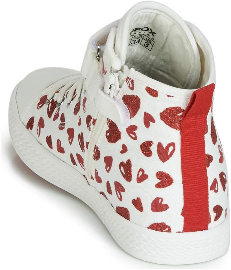 Geox Mädchen Jr Ciak Girl A Sneakers 30 EU Weiss White Red C0050, 30 EU Weiss White Red C0050
