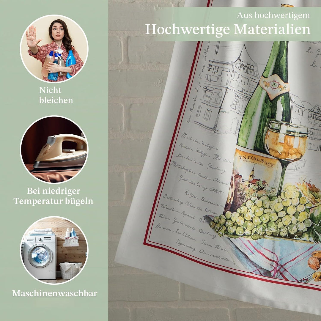 Maison d' Hermine Küchentücher, 100% Baumwolle, weich, saugfähig, 50,8 x 70,5 cm, 2 Stück Multicolor