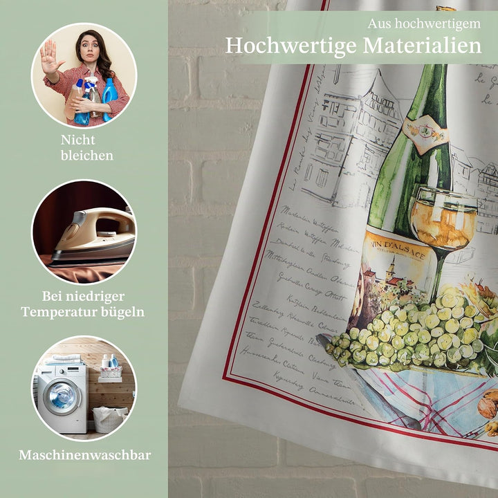 Maison d' Hermine Küchentücher, 100% Baumwolle, weich, saugfähig, 50,8 x 70,5 cm, 2 Stück Multicolor