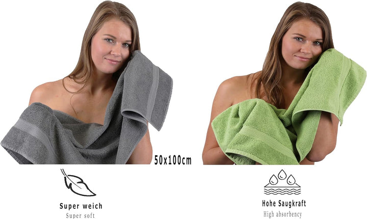 Betz 10-TLG. Handtuch-Set Classic 100% Baumwolle 2 Duschtücher 4 Handtücher 2 Gästetücher 2 Seiftüch