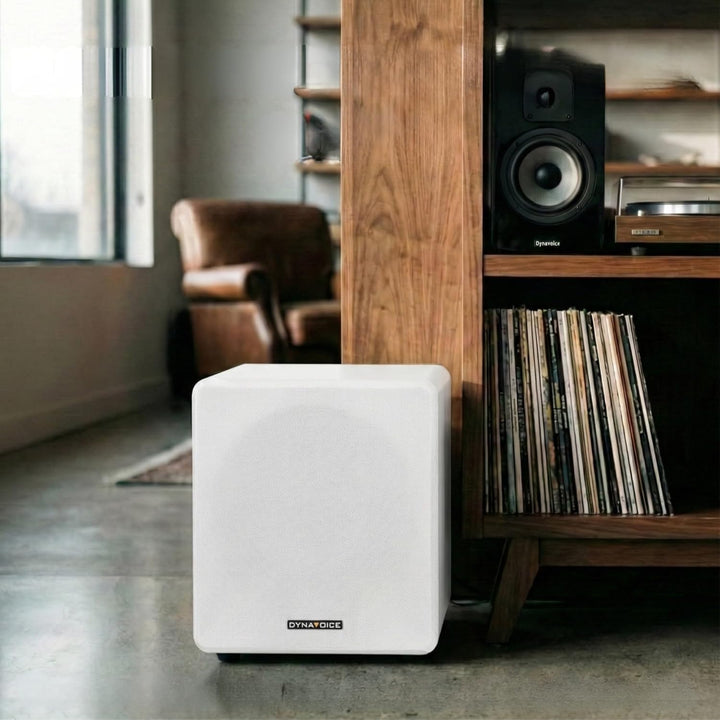 DYNAVOICE - Aktiver Subwoofer 8".Ref: Challenger Sub-8, Weiss