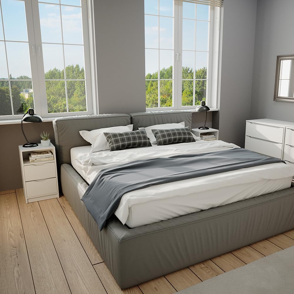 Vicco Nachttisch Ruben, Weiss, 38 x 66.6 cm Einzeln, Einzeln