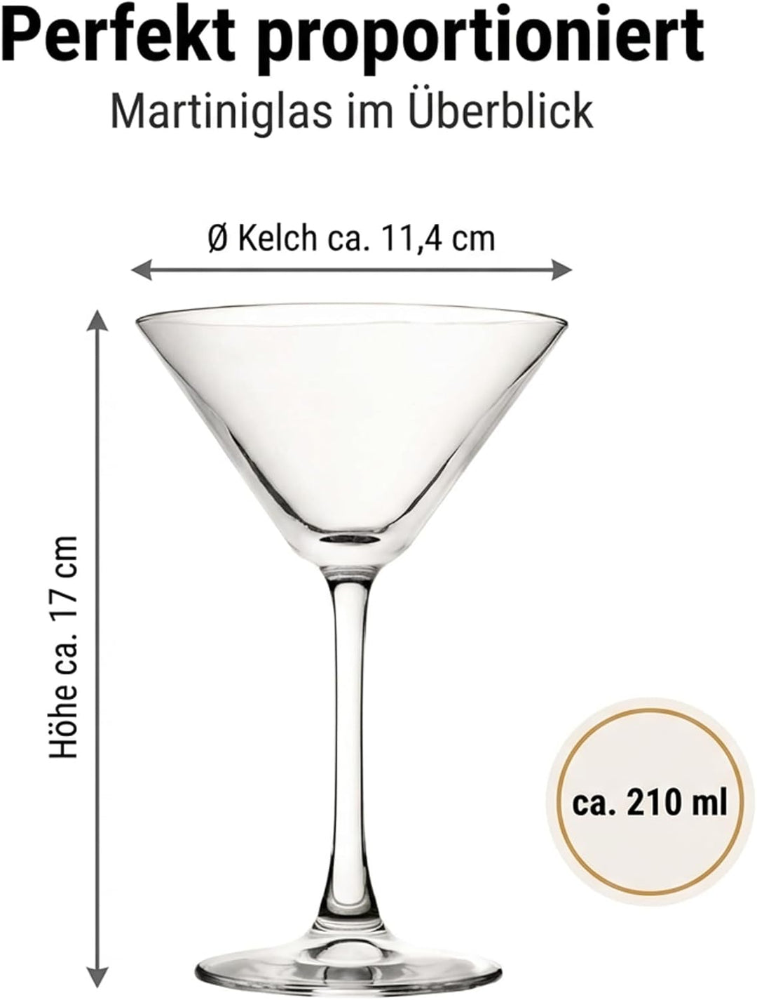 Der-Porzellan-Laden by Enoteca Martinigläser 210 ml, 2er Set, Cocktailgläser aus Kristallglas, spülm