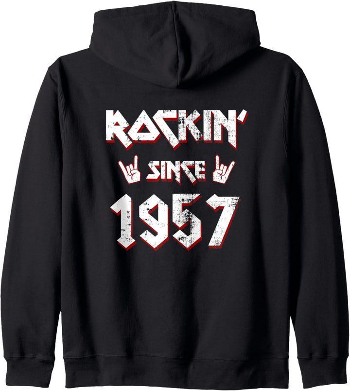 Rockin Since 1957 65 Jahre Alt 65 Geburtstag Geboren 1957 Kapuzenjacke