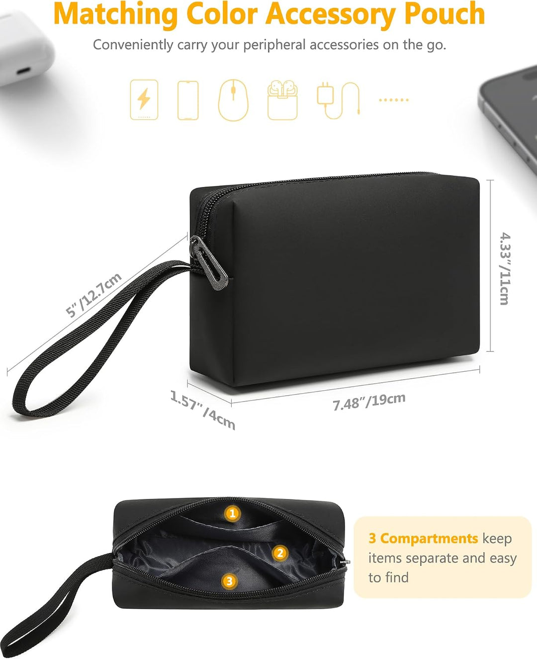 HYZUO 13 Zoll Laptop Hülle Tasche mit Ständer für MacBook Air 13 M5 A3449 M4 M3 M2 M1 2026-2018, Mac