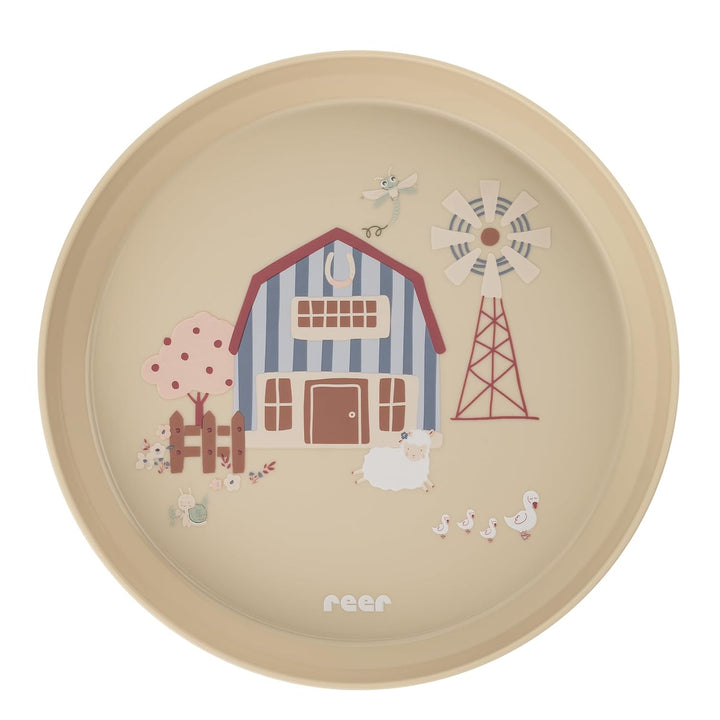 reer Kindergeschirr Set | Motiv: Little Farm | Biokunststoff-Geschirr für Kleinkinder aus 100% ISCC-