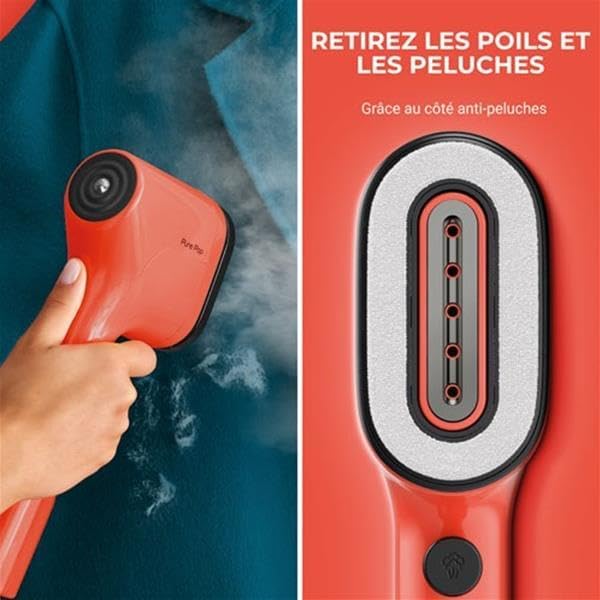 Calor Pure Pop Reise-Dampfglätter, 1300 W, 20 g/min, bereit in 15 Sekunden, Laufzeit 4 Minuten (70 m