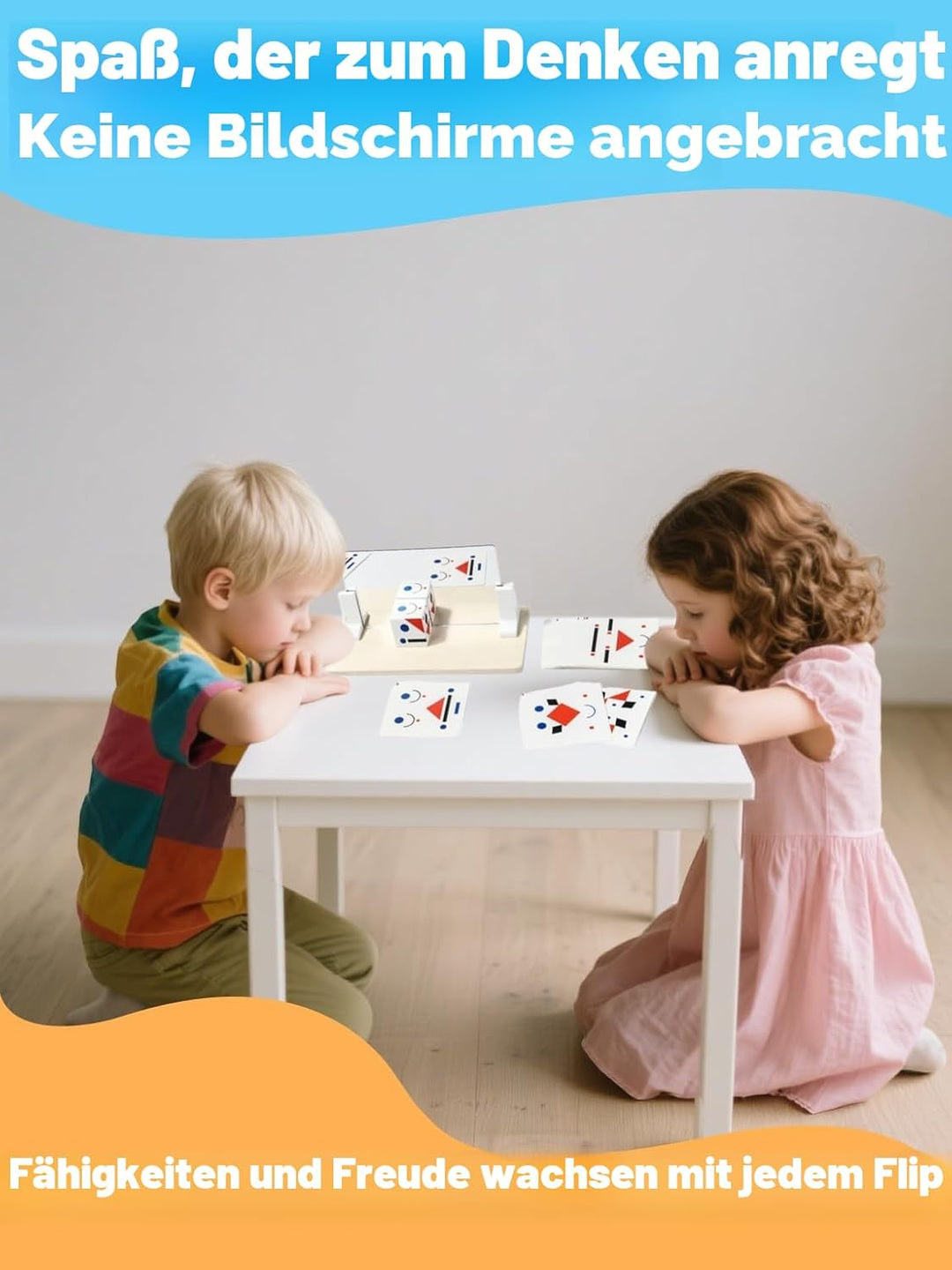 2 Stück Hölzerne Spiegelwürfel Puzzle Spiele – Lernspiel zur Förderung von räumlichem Denken & Formm