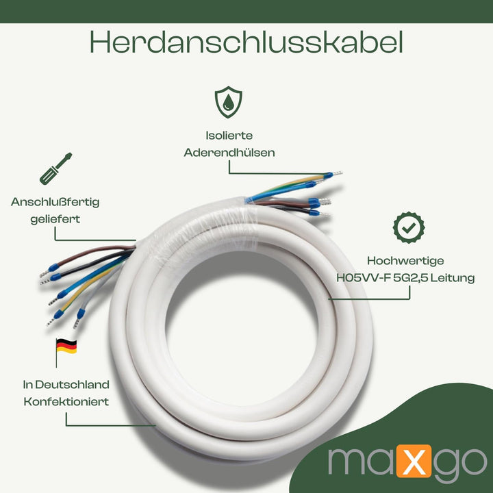 Herdanschlusskabel Anschlusskabel Herd Stromkabel Kunststoffmantelleitung H05VV-F 5X2,5mm² Starkstro