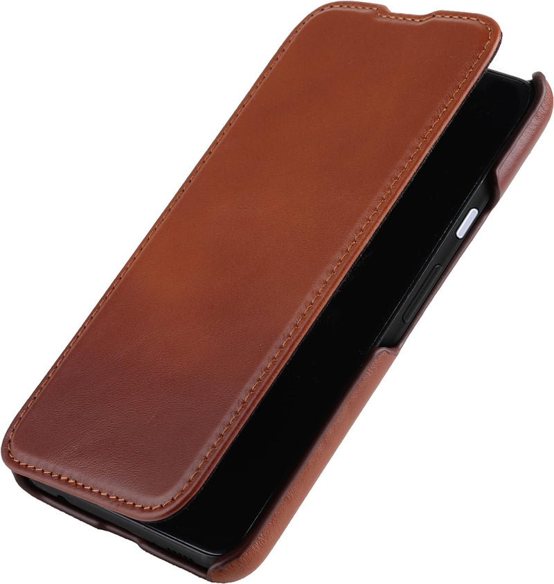 STILGUT Book Case kompatibel mit Google Pixel 4a 4G Hülle aus Leder zum Klappen, Klapphülle, Handyhü
