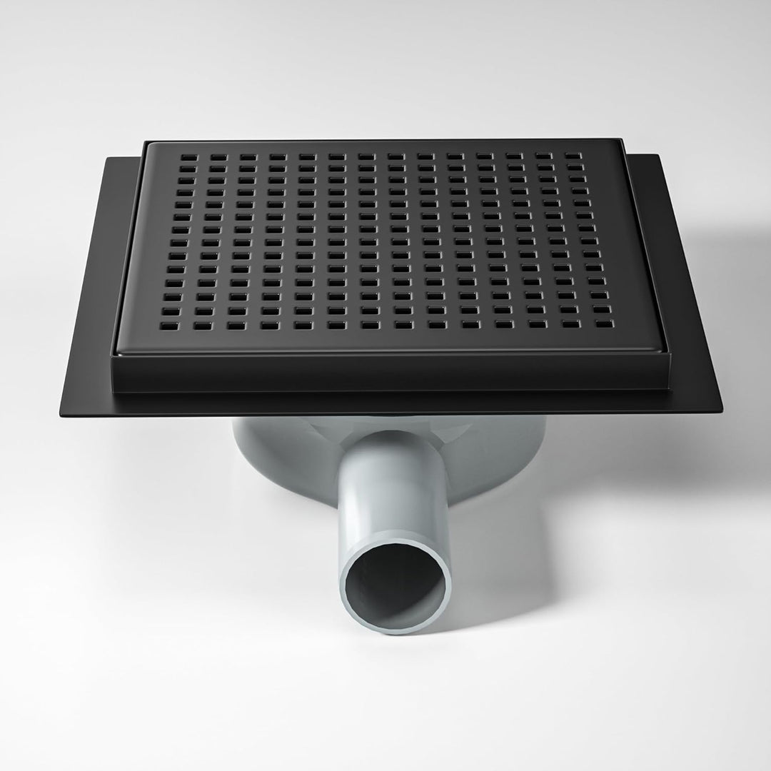 Duschrinne Quadrat 20 * 20cm, 360° Siphon mit Geruchsstop und Haarsieb Edelstahl Ablaufrinne Bodenab