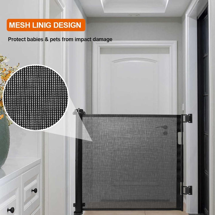 Treppenschutzgitter Türschutzgitter Ausziehbar 0-150 cm,Einziehbares Babygitter Schutzgitter Treppe