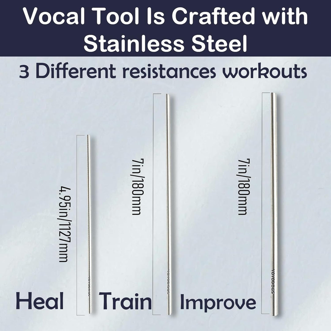 Sing Strohhalm für Stimmausbildung und Heilhilfewerkzeug, Gesangshalm-Stimmtrainer Metalltherapie-We