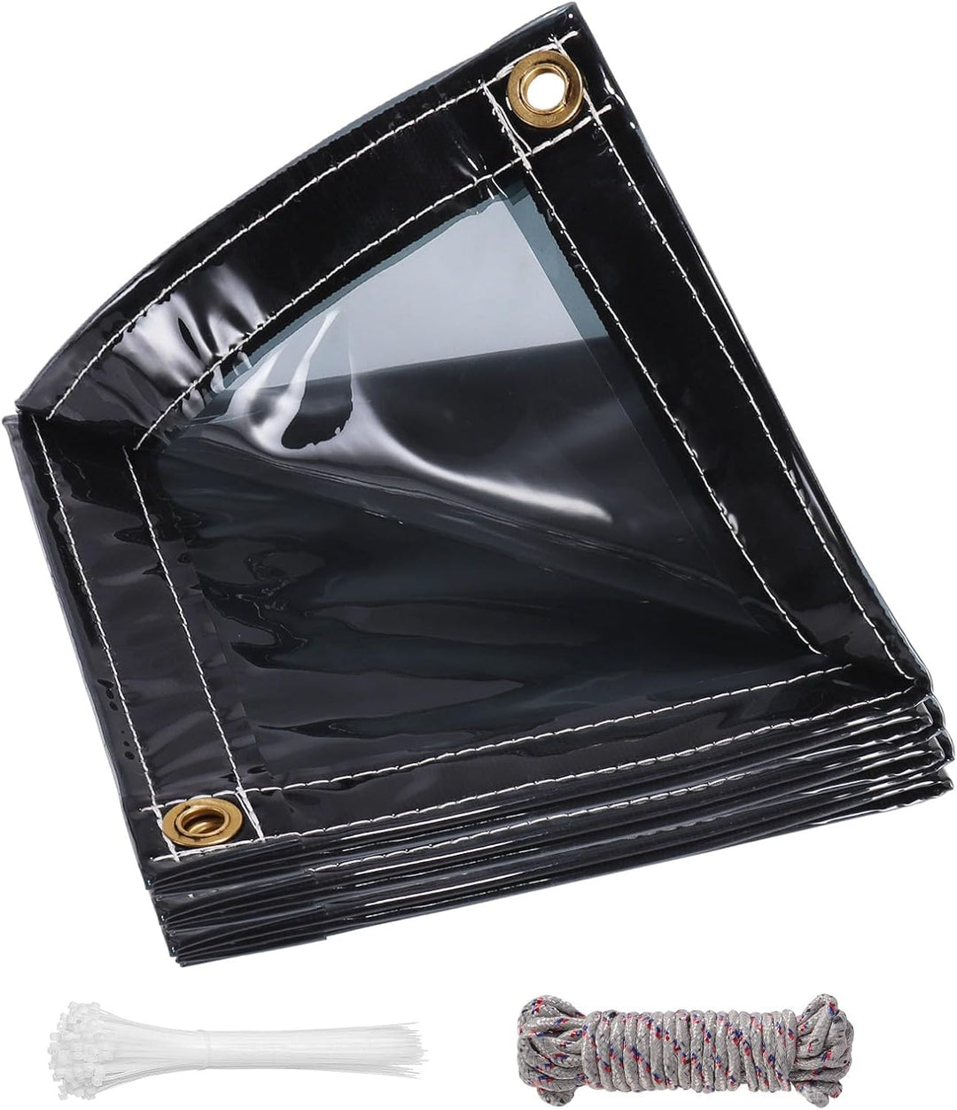 Sonnenschutz UV-Schutz Teilweise Transparente Plane mit ösen 400g/m² 1x1.5m, Abdeckplane Zeltplane W