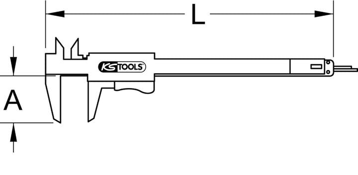 KS Tools 300.0510 Taschen-Messschieber 0-150mm, 235mm