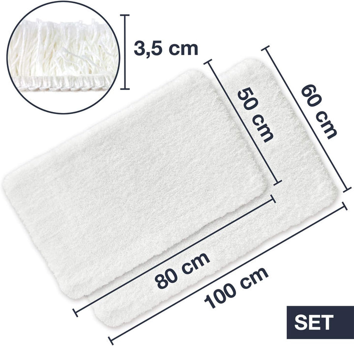 WohnDirect Premium Premium Badematten Set 2tlg. • Badvorleger Duschmatte • rutschfest &amp; Waschbar • B