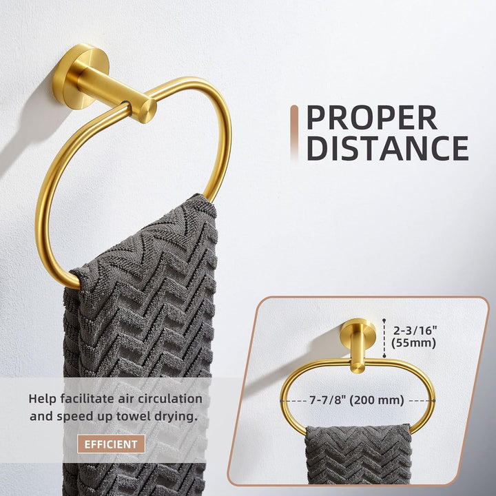 Handtuchring Gebürstet Gold, Winkel Einfach SUS 304 Edelstahl Modern Handtuchhalter Badezimmer Handt