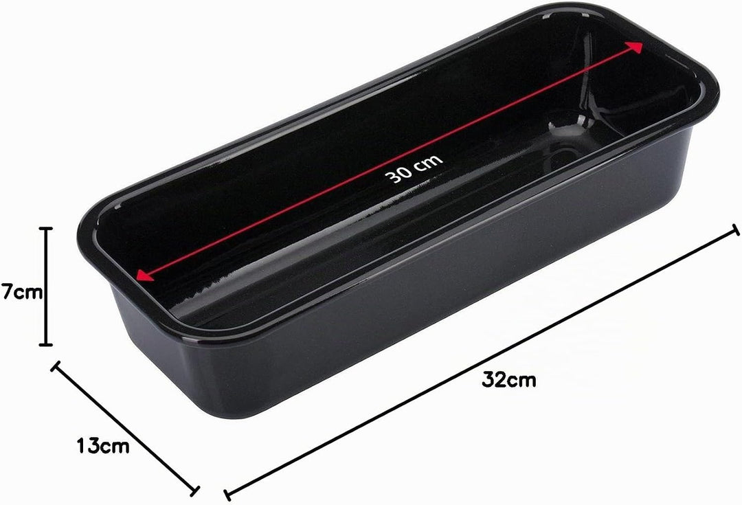 Westmark Königskuchen/ Kasten-/Brotbackform, Innenmass: 30 cm, Emaille, Schwarz, 33872270 Einzeln, E