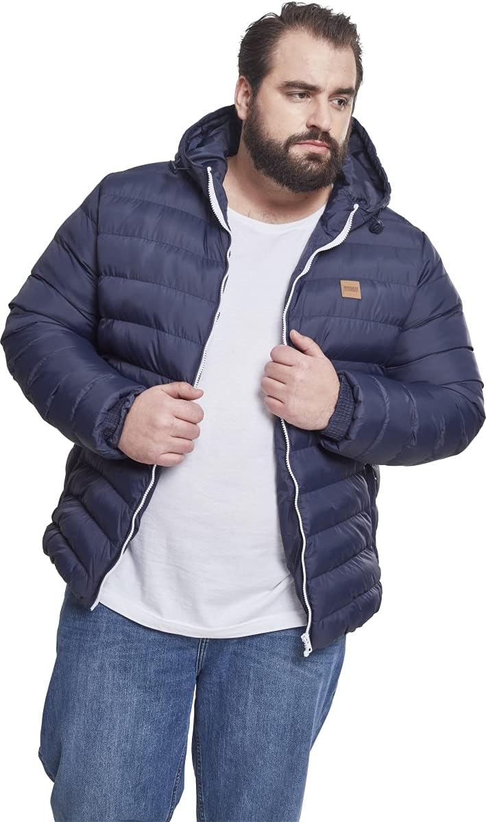 Urban Classics Herren Basic Bubble Jacket M Bleu (Marine / Weiss / Marine 496), M Bleu (Marine / Wei