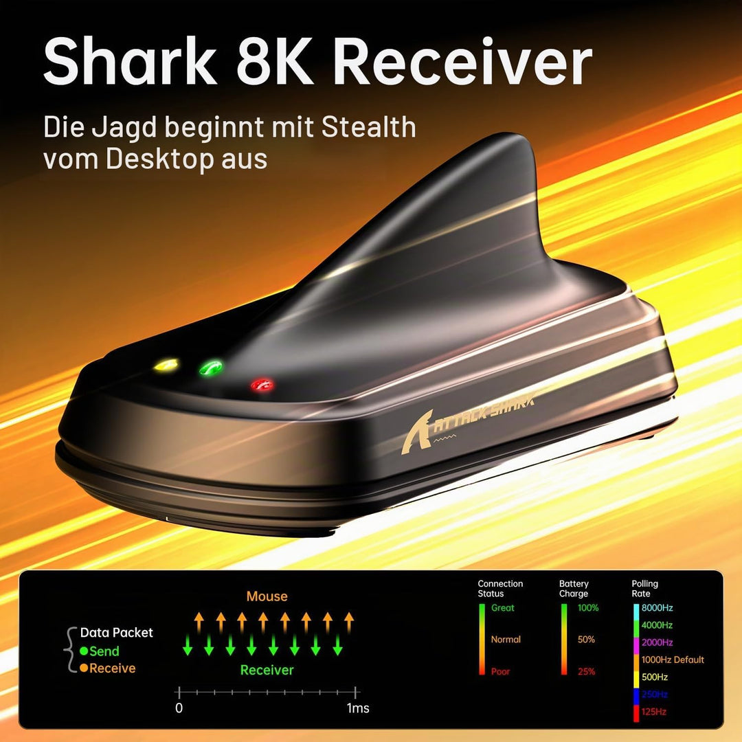 MAMBASNAKE x Attack Shark V8 Wireless Gaming Mouse, 59g Ultra-Lightweight, PAW3950MAX Sensor, Shark