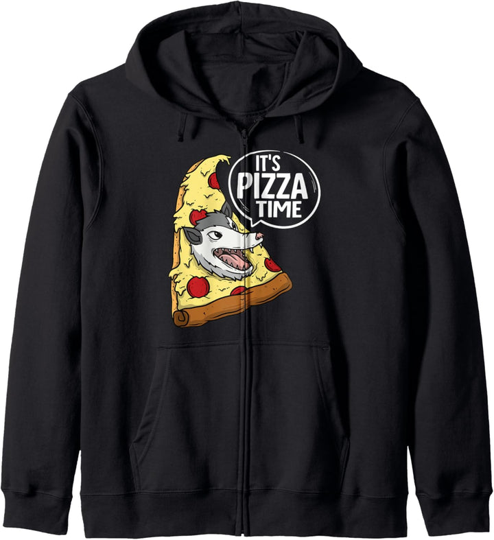 Funny Opossum It's Pizza Time Possum Workout Kapuzenjacke