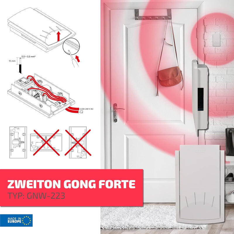 Elektromechanischer kabelgebundener Gong, konkurrenzlos, einfach und angenehm zu bedienen, aus Kunst