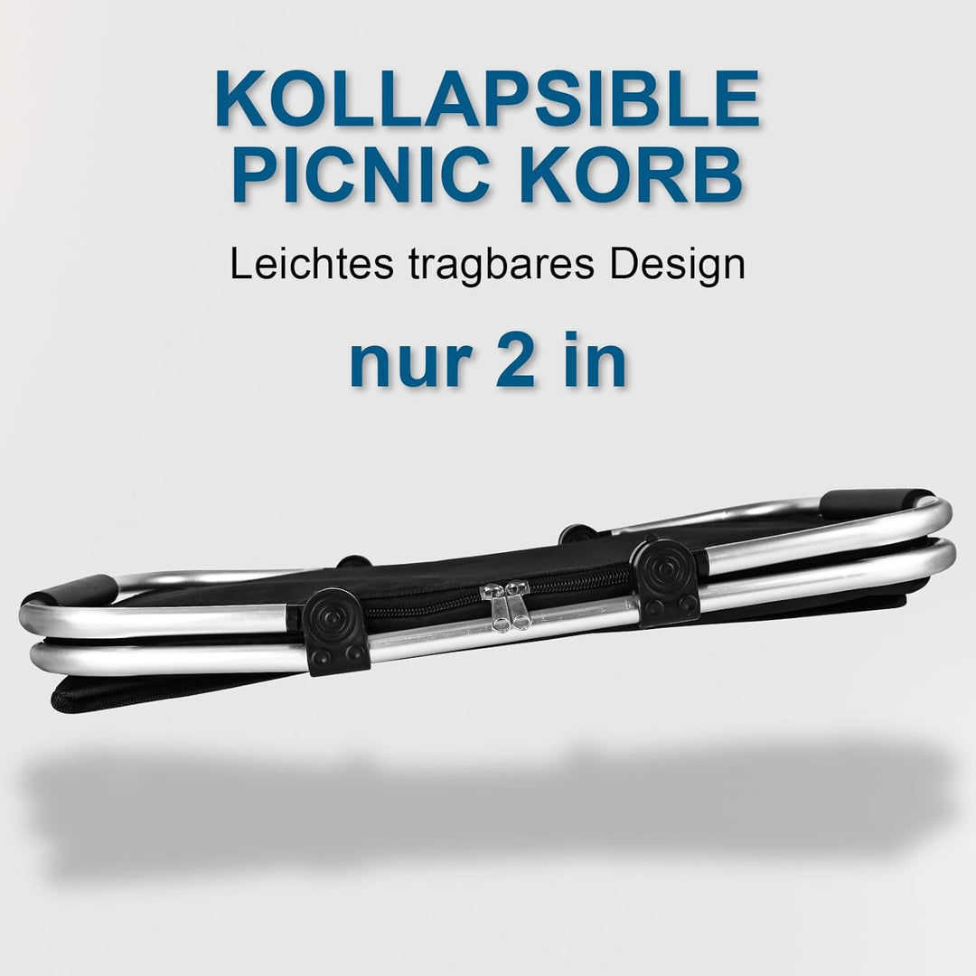 Einkaufskorb faltbar 30L Familie Einkaufstasche Tragekorb Gross Picknickkorb Klappkorb Reisetasche P