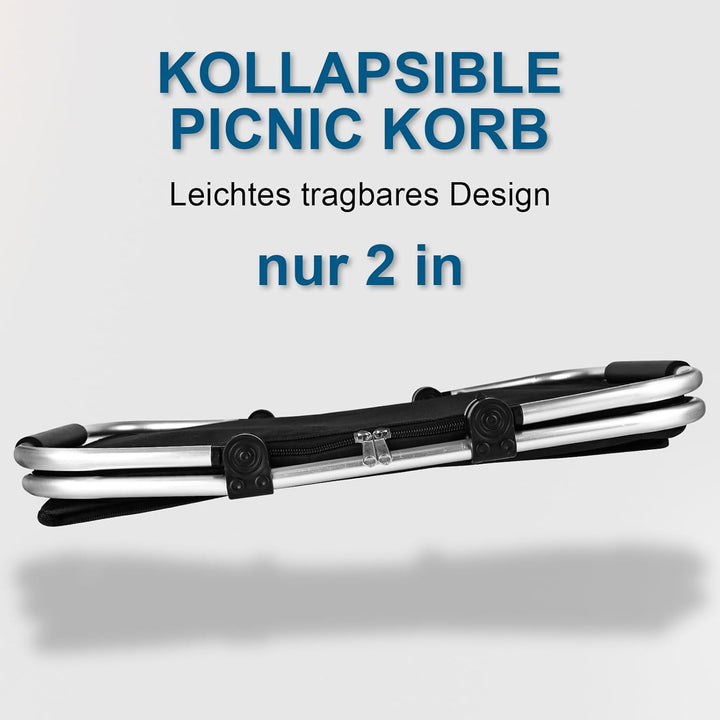 Einkaufskorb faltbar 30L Familie Einkaufstasche Tragekorb Gross Picknickkorb Klappkorb Reisetasche P