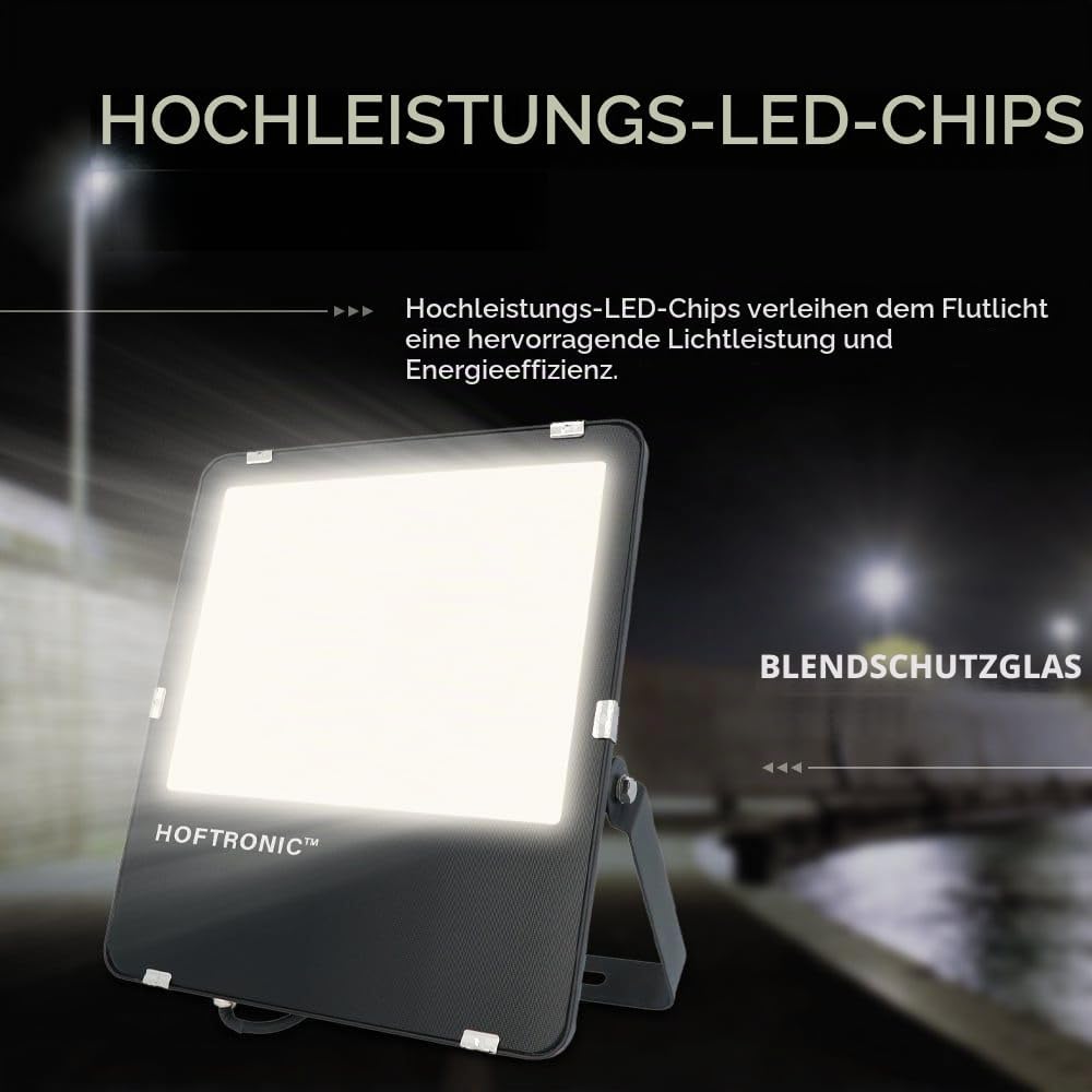 HOFTRONIC - LED Strahler Aussen 150W 24000 Lumen 160lm/W 6400K Kaltweiss LED Flutlicht Aussenleuchte