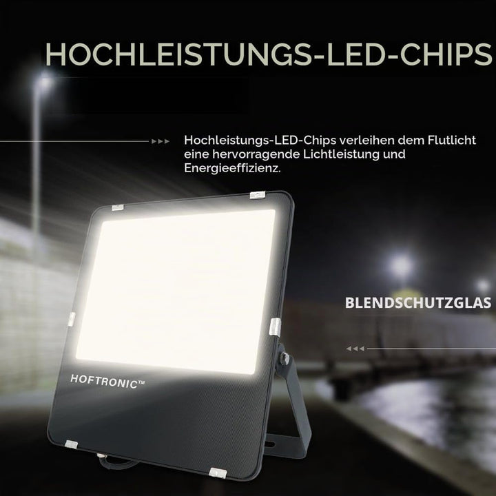 HOFTRONIC - LED Strahler Aussen 150W 24000 Lumen 160lm/W 6400K Kaltweiss LED Flutlicht Aussenleuchte