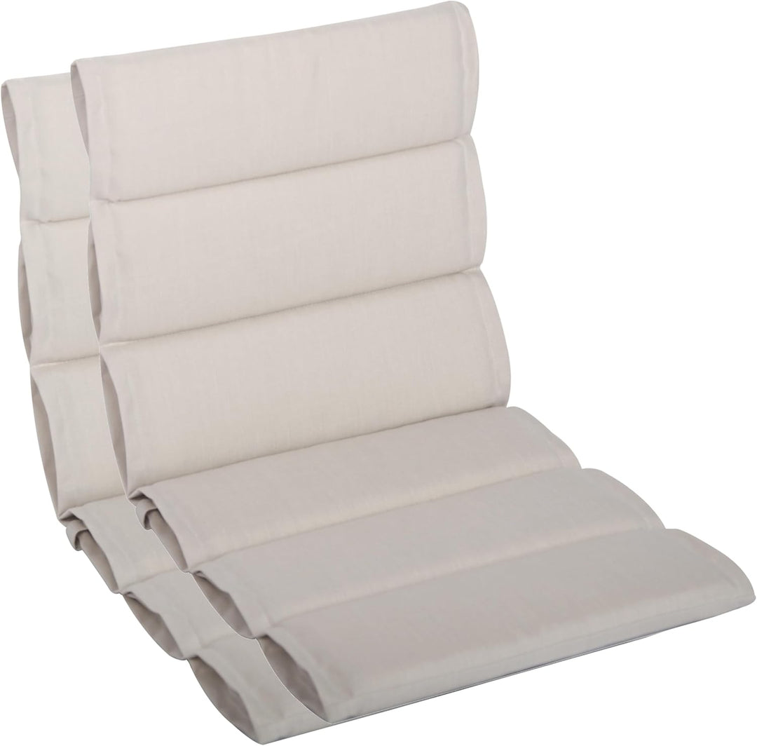 LILENO HOME Gartenstuhl Auflagen als [2er Set - Niedriglehner] in Natur - Bequeme Liegen als Sitzauf