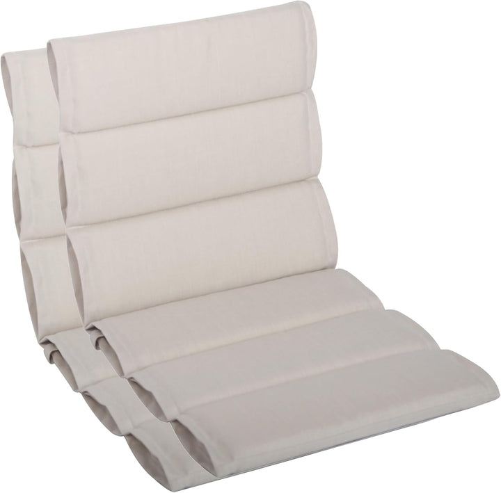 LILENO HOME Gartenstuhl Auflagen als [2er Set - Niedriglehner] in Natur - Bequeme Liegen als Sitzauf