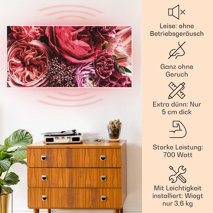 Klarstein Air Art Smart Infrarotheizung, Infrarot Heizung mit IoT/WiFi App-Steuerung, Erkennung Offe