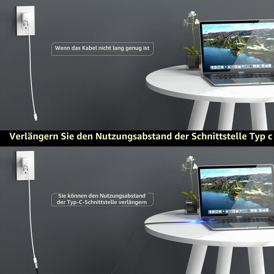Angusplay USB C Thunderbolt 4 Verlängerung 40Gbps, USB 4 Verlängerungskabel, 8K 60Hz Display / 100W